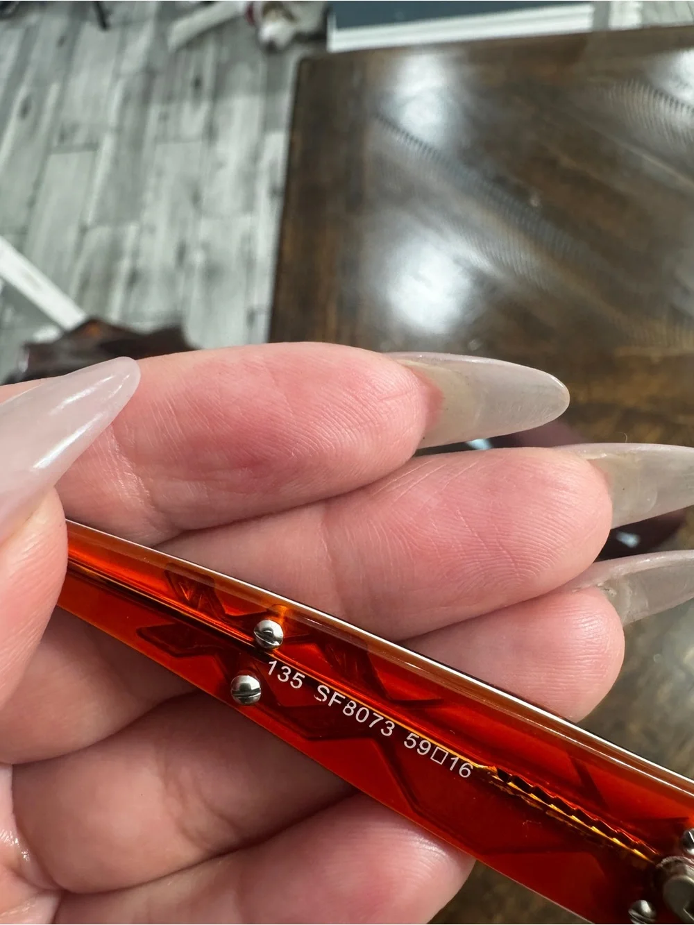 Salvatore Ferragamo Brown Sunglasses with Orange Temple Accents